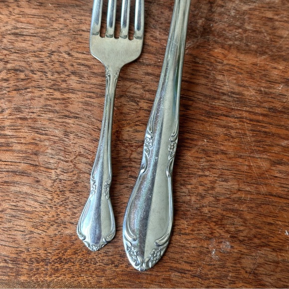 Stainless Fork Set Vintage Kitchen Flatware Serving Utensils Mid Century Oneida - Picture 3 of 5